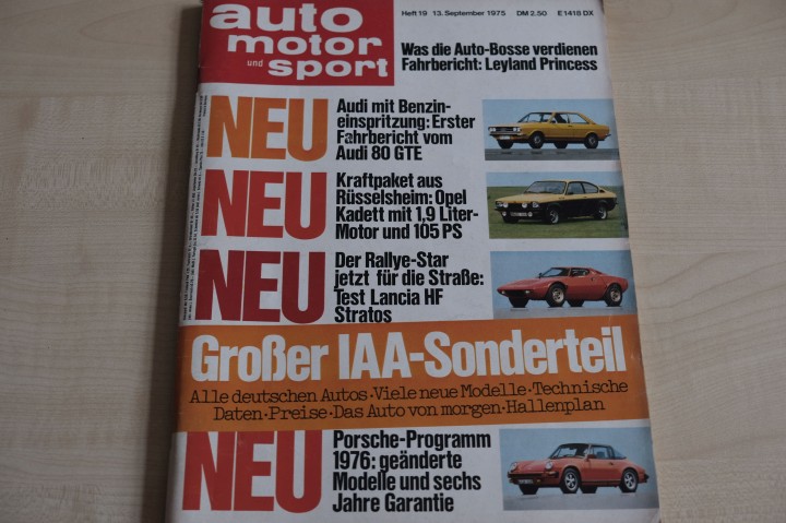 Deckblatt Auto Motor und Sport (19/1975)